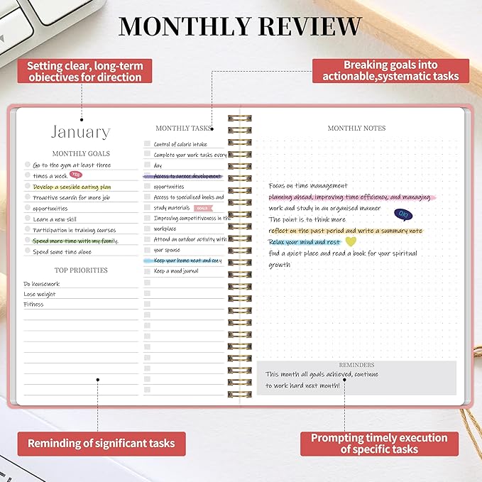 Monthly Planner 2026-2027 - 2 Year Monthly Planner Calendar 2026-2027, Jan. 2026 - Dec. 2027, 7.3" * 9.5", 24 Months Calendar Planner with Note Pages, for Office, School Home Planning - Pink