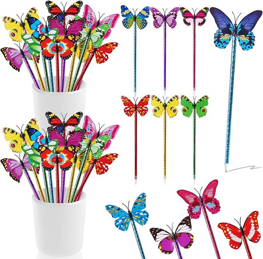 36 PCS Butterfly Pens, Cute for Women Teacher, 0.5mm Black Ink Pens for Girls Party Favors, School Office Home Writing Supplies, Bedroom Decor,Wedding, Birthday.
