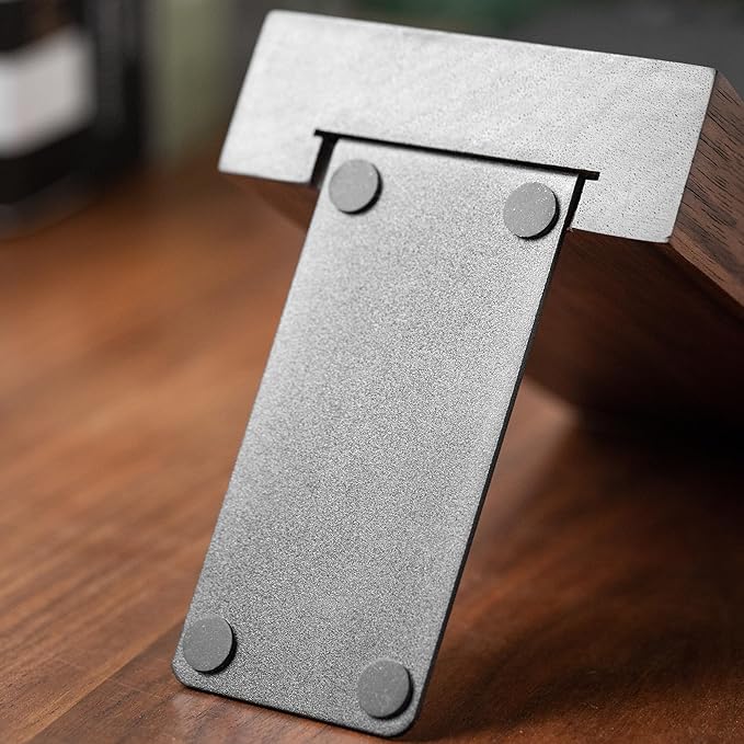 Muso Wood Thickened Wooden Bookends for Heavy Books, Creative Decorative Non-Skid Handmade Walnut Wood Ends for Shelves