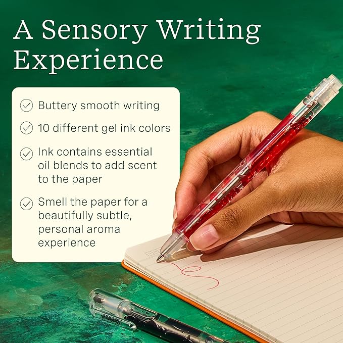 Lifelines Scented Lava Gel Pen Set, 10-Pack (Multi-Color) - 0.5mm Colored Gel Pens Infused with Scented Essential Oil Blends & Mesmerizing Lava - School Supplies for College Kids & Adults