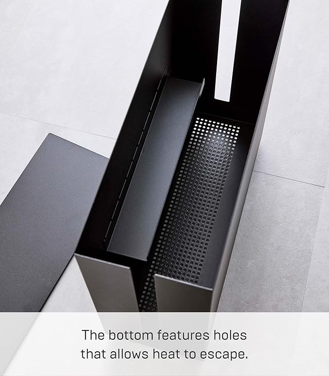 Yamazaki Home Rolling Cable Management Cord Power Strip/Surge Protector Storage Organizer for office or Bedroom Steel One Size Black