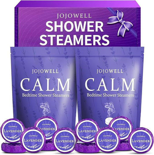 Lavender Shower Steamers Aromatherapy - 12 Pack Shower Bomes with Essential Oils, Birthday Gifts for Women Mom, Relaxation Stress Relief, Home Spa Gifts for Wife, Her
