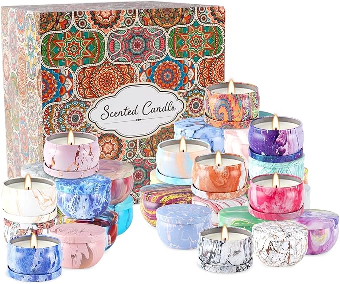 36 Pack Scented Candles,Soy Wax Travel Tin Jar Candles,Aromatherapy Candles for Home 2.5 OZ Scented Candles for Mom for Christmas Candles, Birthday, Thanksgiving, Mother's Day,Valentine'sDay
