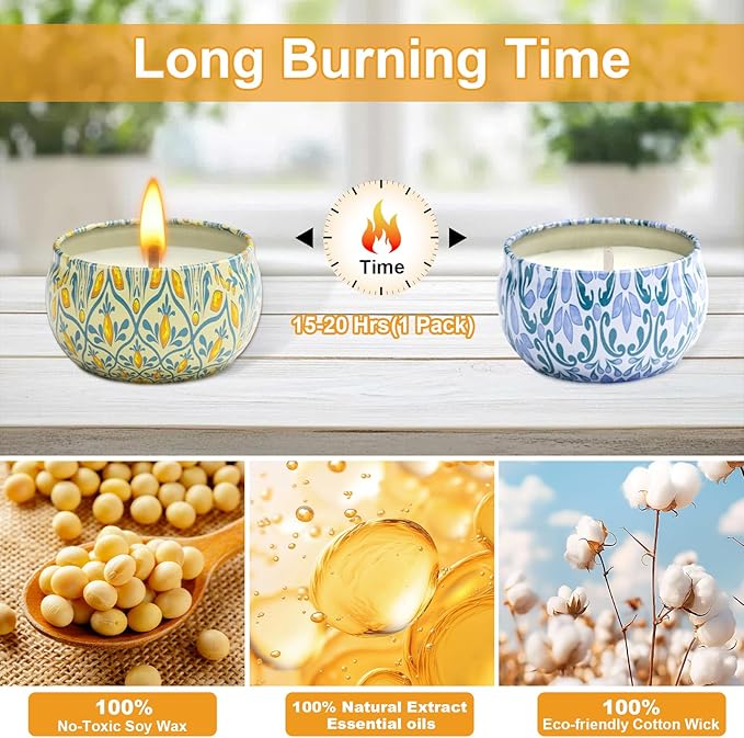 12 Pack Scented Candles Gifts for Women, Natural Soy Candles for Home Scented, Aromatherapy Candle Christmas Gifts Sets for Women, Sister, Friends, Colleague