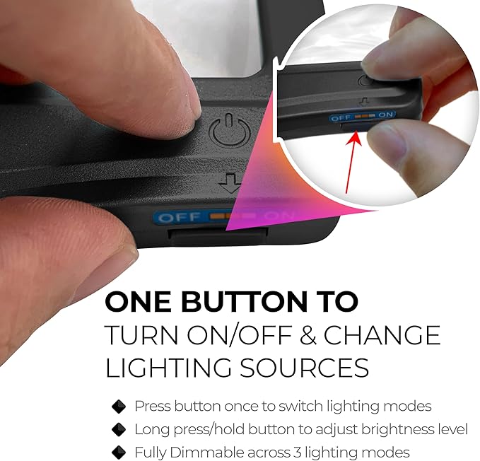 MAGNIPROS Patented 5X Large LED Page Magnifier with Detachable Hands-Free Stand, 3 Color Light Modes, Anti-Glare Lens for Eye Strain Relief – Perfect for Reading, Crafting, Low Vision & Seniors