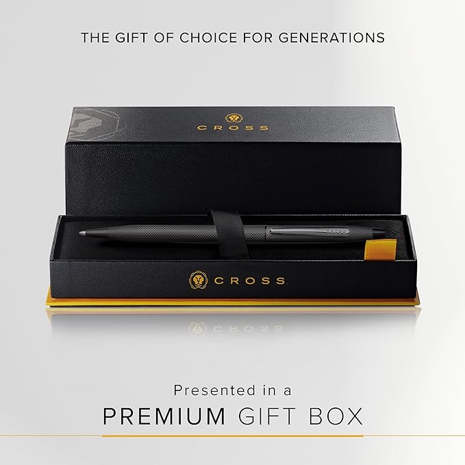 Cross Classic Century Refillable Ballpoint Pen Presented in a Luxury Gift Box - Medium Point, Black Ink, Brushed Black
