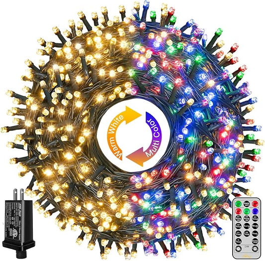 Ollny Christmas Lights, 210FT 640LED Color Changing Christmas Tree Lights with 11 Modes Remote Control, Outdoor Christmas Lights for Outside Indoor Patio Weddings Xmas Decorations
