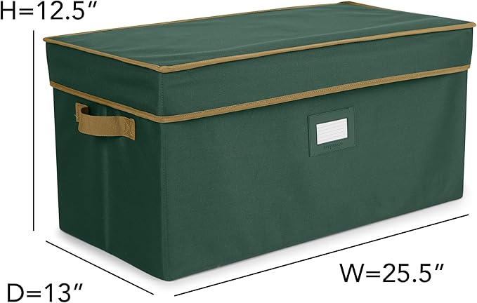 Covermates Keepsakes Christmas Light Storage Box - Carrying Handles, Sturdy Interior Walls - Holiday Storage, Green