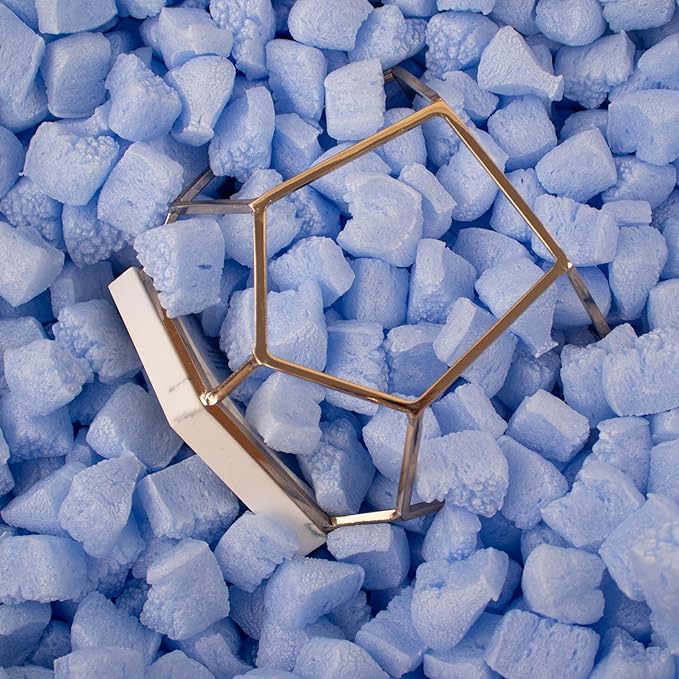 Magicwater Supply - .5 Cu Ft - Blue Breaker Shaped Recycled Anti Static Packing Peanuts - Compostable & Biodegradable Cushion for Shipping - Dust-Free & Abrasion Resistant - Void Filler