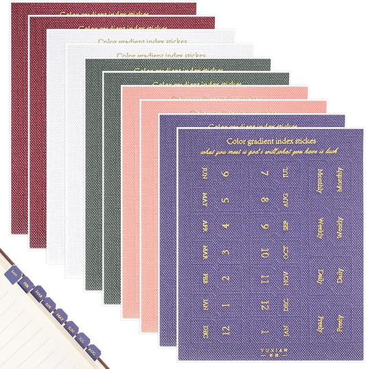 10 Sheet Month Tabs for Planner, Colorful Self-Adhesive Planner Monthly Tabs, Notebook Index Tabs for Planners Office Study Journal Notebook Agendas Organizers Office Supplies