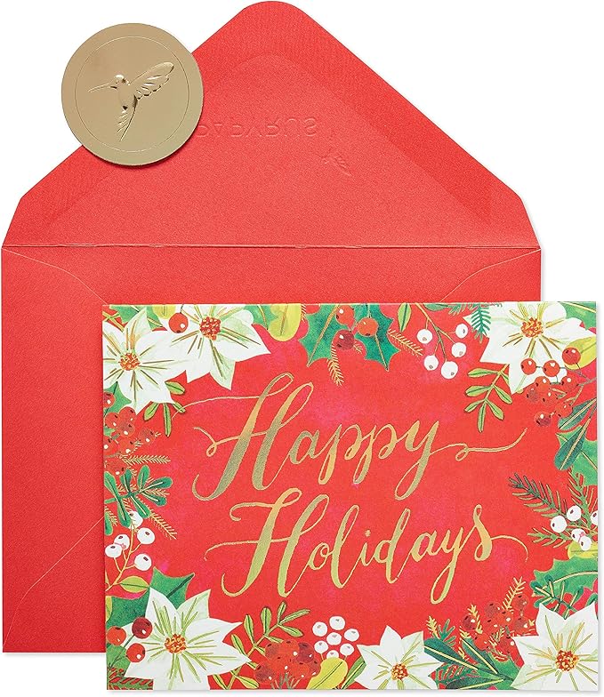 Papyrus Holiday Cards Boxed with Envelopes, Warmest Wishes of the Season, Happy Holidays (20-Count)