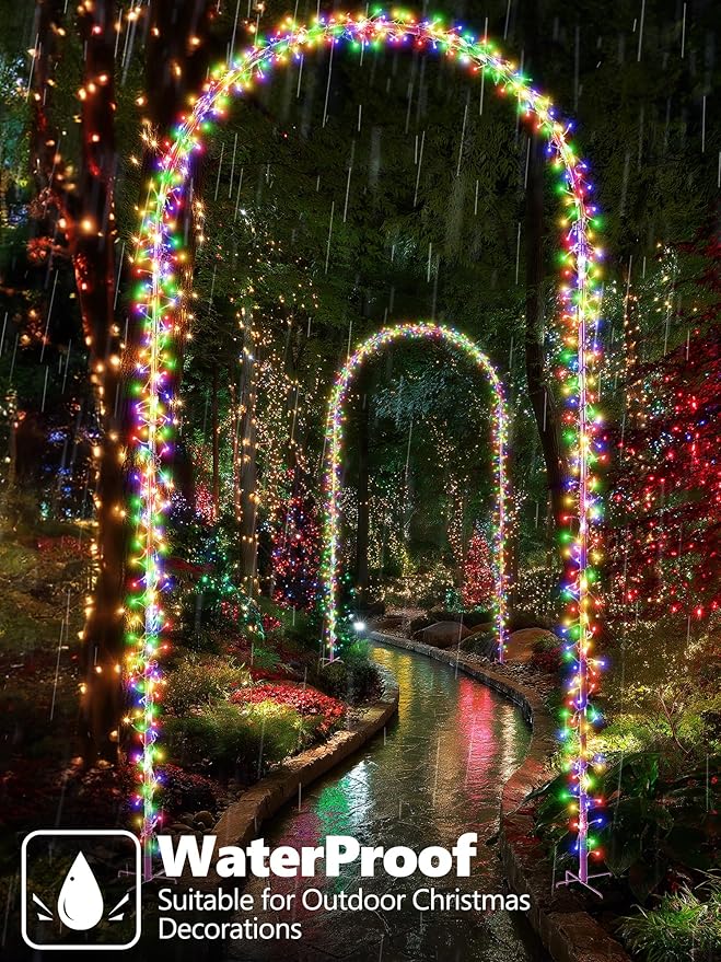 Lomotech Christmas Light Arch - 7.5Ft 360 Leds Iron Pole Archway 8 Modes Waterproof Christmas Lights with Timer for Lawn, Yard, Walkway, Garden, Party, Holiday, Christmas Decoration (Multicolor)