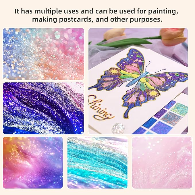 Glitter Gel Pens for Adult Coloring, 16 Colors Double Shining Glitter Gel Pens Colored Set for Drawing, Doodling, Journaling & Creative Art Supplies