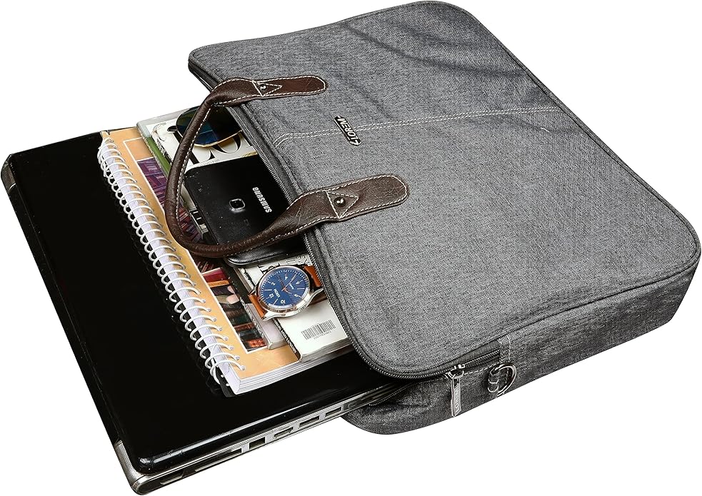 LOREM Leather Messenger Shoulder Bag Travel Crossbody Purse Briefcase Business Bag for 12Inch Laptop