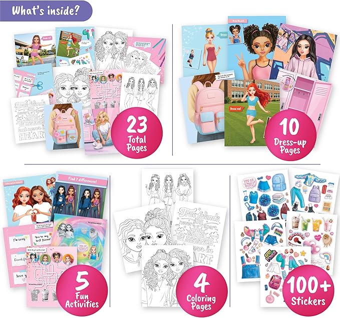 Me and My Bestie - Sticker Dress Up, Drawing, Coloring and Fun Activity for Girls Ages 5 and Up. Creative Fashion Design for Betfriends. Christmas Gift for Girls