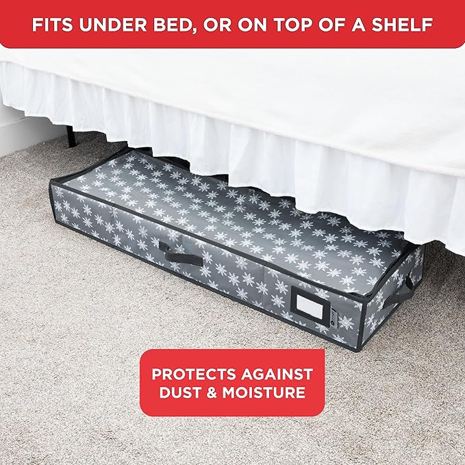 Wrapping Paper Storage Container – Fits up to 27 Rolls 1 3/8” Diam. - Underbed Gift Wrap Organizer Bags, Wrapping Paper Rolls, Ribbon, and Bows - Under Bed- Durable Material 600D - Up to 40" Rolls