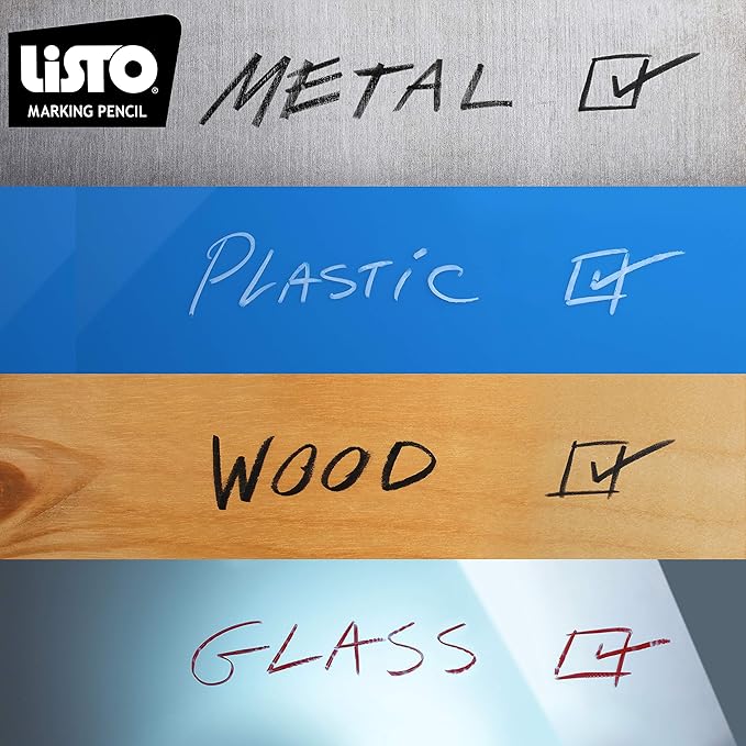 Listo 1620 BLACK COLOR - China Markers/Grease Pencils/China Marking/Pencils/Wax Pencils - Made in USA (72)