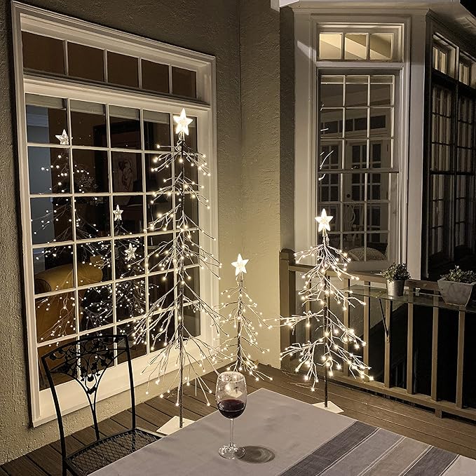 Lightshare 13FT Snowy Fir Tree, 328 LED Lights, for Indoor and Outdoor Use, Warm White, for Home Festival Party Christmas