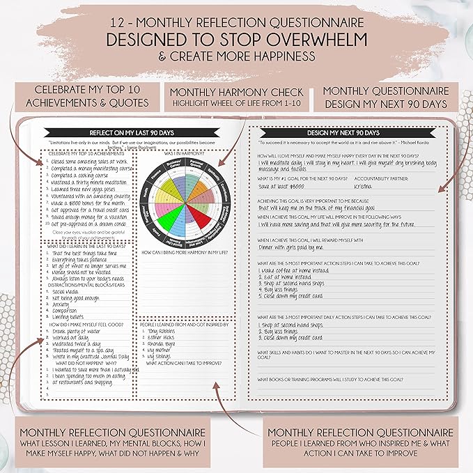 Life and Goal Planner - Undated Daily, Weekly & Monthly Planner for Passion, Organizer, Increase Productivity, Purpose, Success & Happiness, Journal, Agenda, To Do List, Business Planner, Notes,
