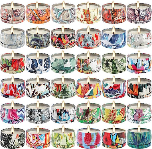 Scented Candles Gifts Set 36 Pack Soy Wax Travel Tin Jar Candles,Aromatherapy Candles for Home 2.5 OZ Scented Candles for Mom for Christmas, Birthday, Thanksgiving, Mother's Day,Valentine'sDay