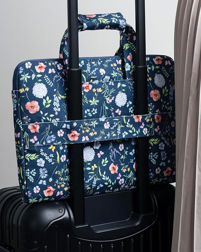 Maison d'Hermine Laptop Bag upto 15.6 inch Stain and water repellent Cotton canvas - Just Florals