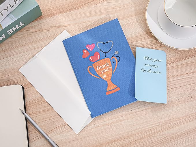 Liif Thank You Doctor 3D Greeting Pop Up Card, Thank You Card For Doctor, Nurse, EMTs, Healthcare Workers, Doctor Appreciation Gifts| With Message Note & Envelop | Size 7 x 5 Inch