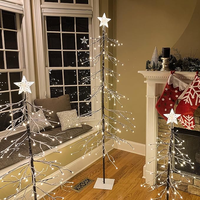 Lightshare 13FT Snowy Fir Tree, 328 LED Lights, for Indoor and Outdoor Use, Warm White, for Home Festival Party Christmas