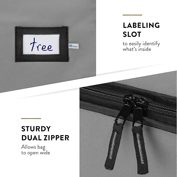 Zober Christmas Tree Storage Bag - Fits 7.5 Ft Artificial Trees - Tear Proof 600D Oxford Fabric Waterproof Christmas Tree Bag For Storage Box For Xmas - Strong, Durable Handles - Card Slot - Green