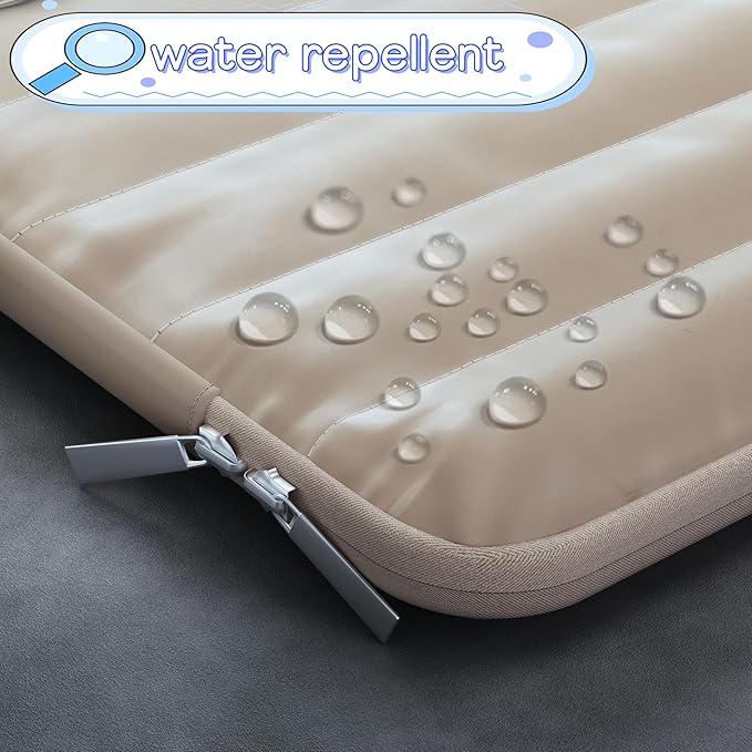 LS-M Puffy 13-14 Inch Laptop Sleeve Case for Women Men Cute Carrying Cover Compatible with MacBook Air M2, MacBook Pro 14 Protective Portable Case (Green, 13-14inch)