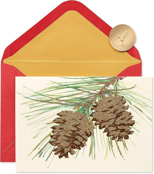 Papyrus Holiday Cards Boxed with Envelopes, Wonderful Year to Come, Pinecones (14-Count)