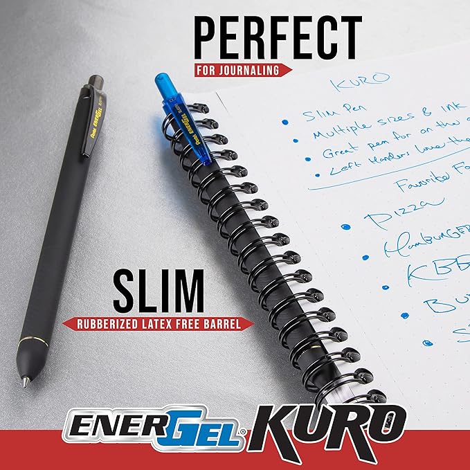 Pentel EnerGel Kuro Shades of Joy, Retractable Liquid Gel Pen, Assorted Ink Colors, Pack of 6 (BL437JOYPF6)
