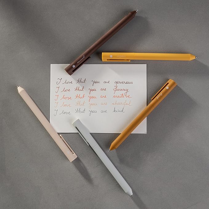 DIVERSEBEE Gel Ink Pens Assorted Colors, 0.5 mm Fine Point, Bible Pens No Bleed Through with Cute Fine Tip, Bible Study Journaling Supplies Set, 5 Pack (Brown)