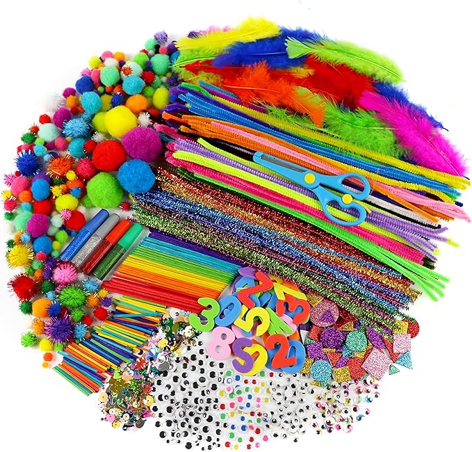 Mega Arts and Crafts Supplies Kit for kids - Boys and Girls age 4 5 6 7 8 years old - Toddler Art Set Activity Materials Bag - Great for Preschool, kindergarten, and Homeschool DIY Crafting Projects