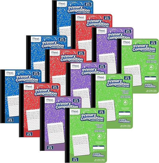 Mead Primary Composition Book, Ruled, Grades K-2, 100 Sheets, 7-1/2" x 9-3/4", 12 Pack (610054-ECM)